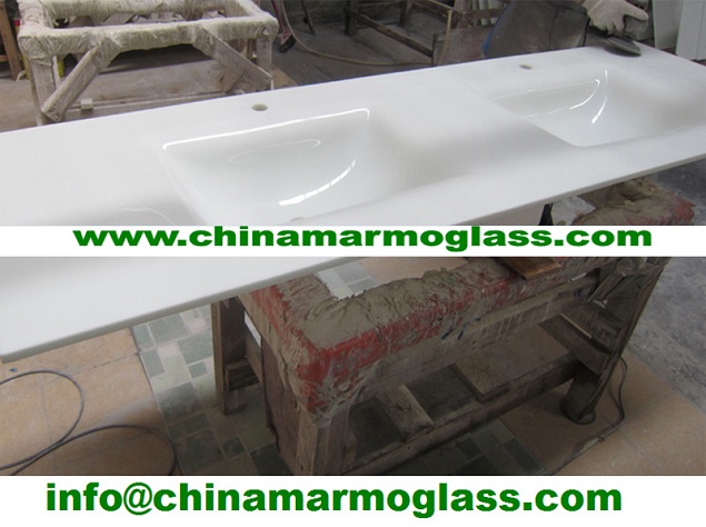 Pure White Nano Crystal Glass Stone Countertop