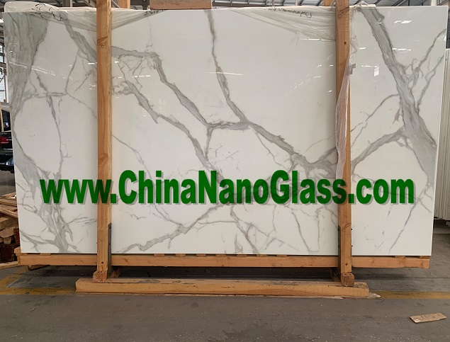 Calacatta White Nano Glass Slab TR202B