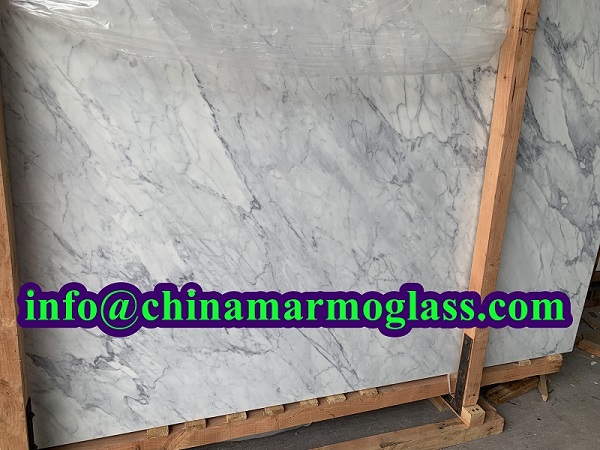 Order Premium Nano Glass Carrara White Marble Slabs for Kitchen and Bath at the Lowest Prices